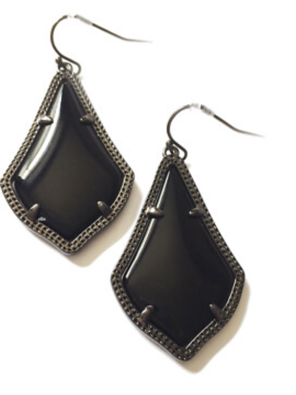Black Teardrop Dangle Earrings - Brand